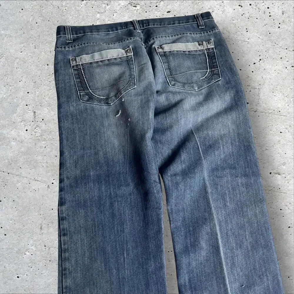 Paper Denim‎ & Cloth Alt Grunge Baggy Embroidered Straight Jeans Size 36x30